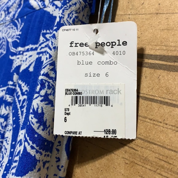 Free People Smooth Sailing Blue Paisley Maxi Skirt Sz 6 - Picture 7 of 11